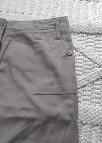 Bej Keten Midi  Eteği - Görsel 2