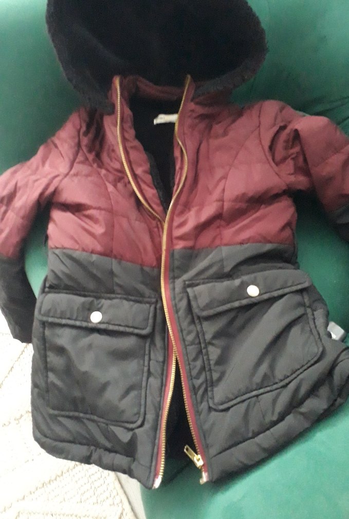 Bordo Siyah Kapüşonlu Erkek Çocuk Mont - Görsel 4