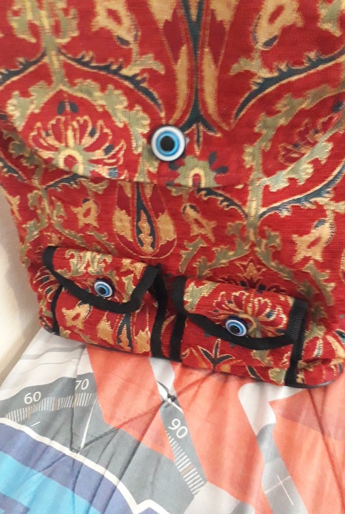 Kilitli Desenli Kırmızı Bohem Sırt Çantası - Görsel 3