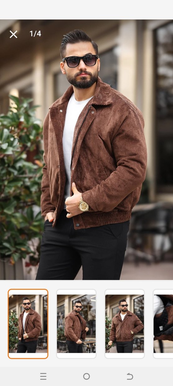 Düğmeli Kahverengi Süet Erkek Ceket - Görsel 3