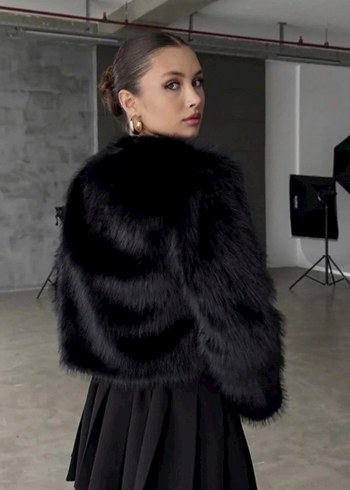 Kahverengi Kürklü Midi Kadın Deri Ceket - Görsel 2