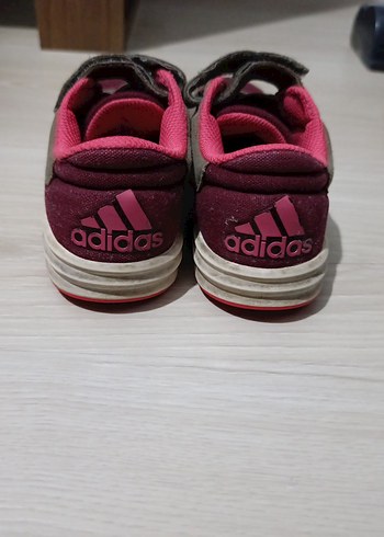 Adidas Kız Çocuk Gri-Pembe Cırtlı Spor Ayakkabı