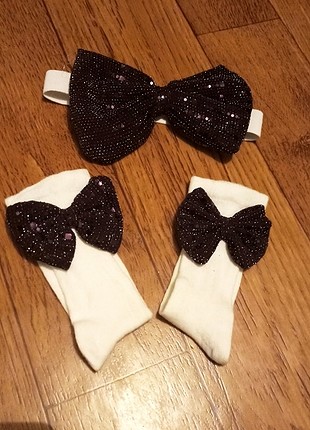 Bebek corap ve bandana takımı 