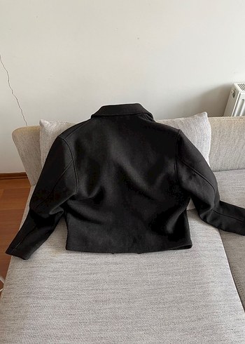 Zara Yünlü Kahverengi Ceket - Görsel 5