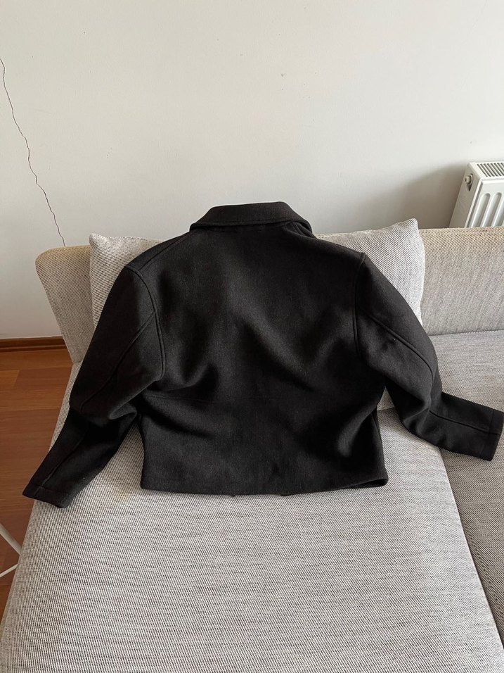 Zara Yünlü Kahverengi Ceket - Görsel 5