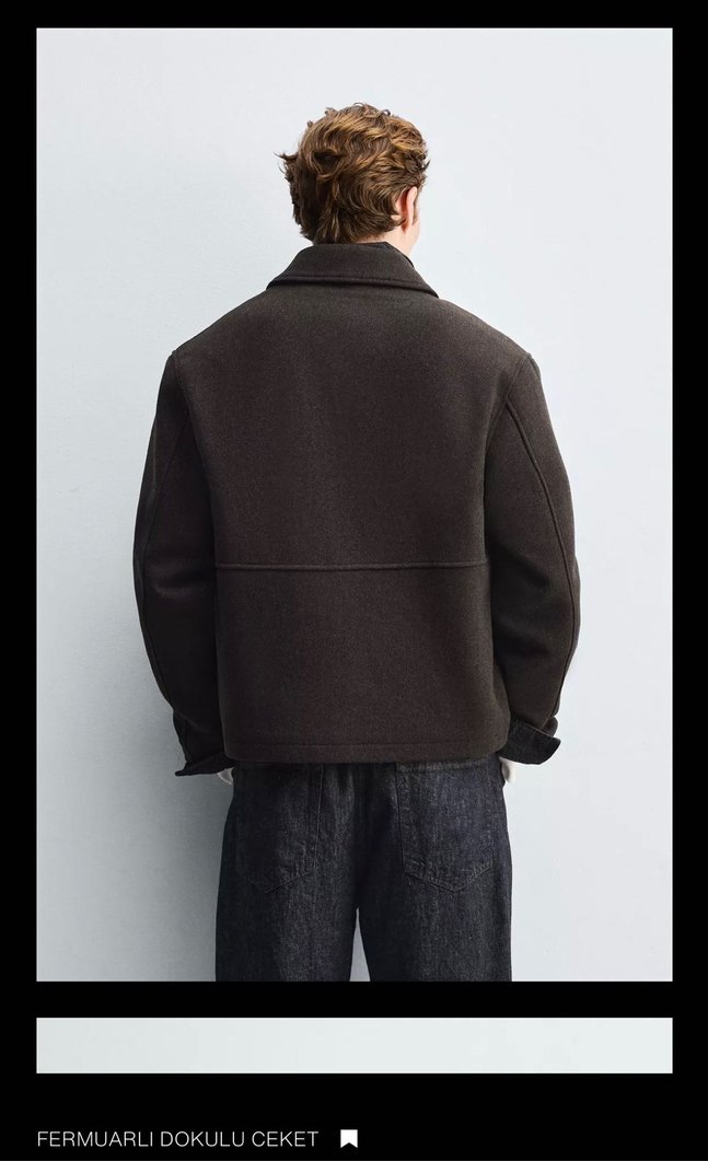 Zara Yünlü Kahverengi Ceket - Görsel 2