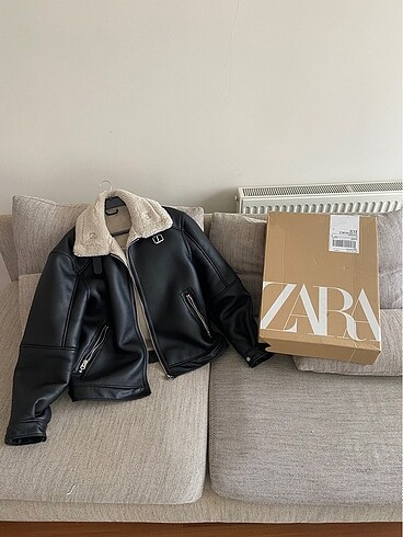 Zara Kürklü Deri Ceket - Görsel 4