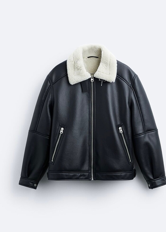 Zara Kürklü Deri Ceket - Görsel 2