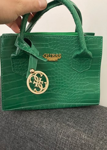 Yeşil Deri Kemerli Yılan Desenli Kadın Çanta - Görsel 3