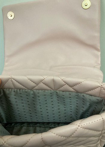 Pembe Deri Zincir Detaylı Kadın Çanta - Görsel 2