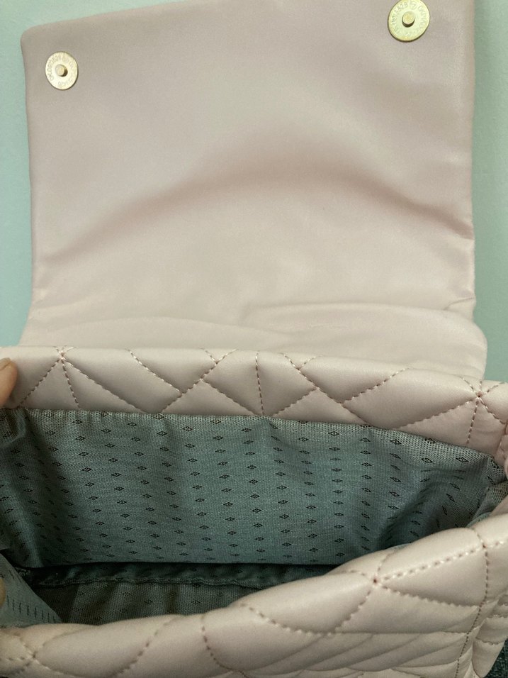 Pembe Deri Zincir Detaylı Kadın Çanta - Görsel 2