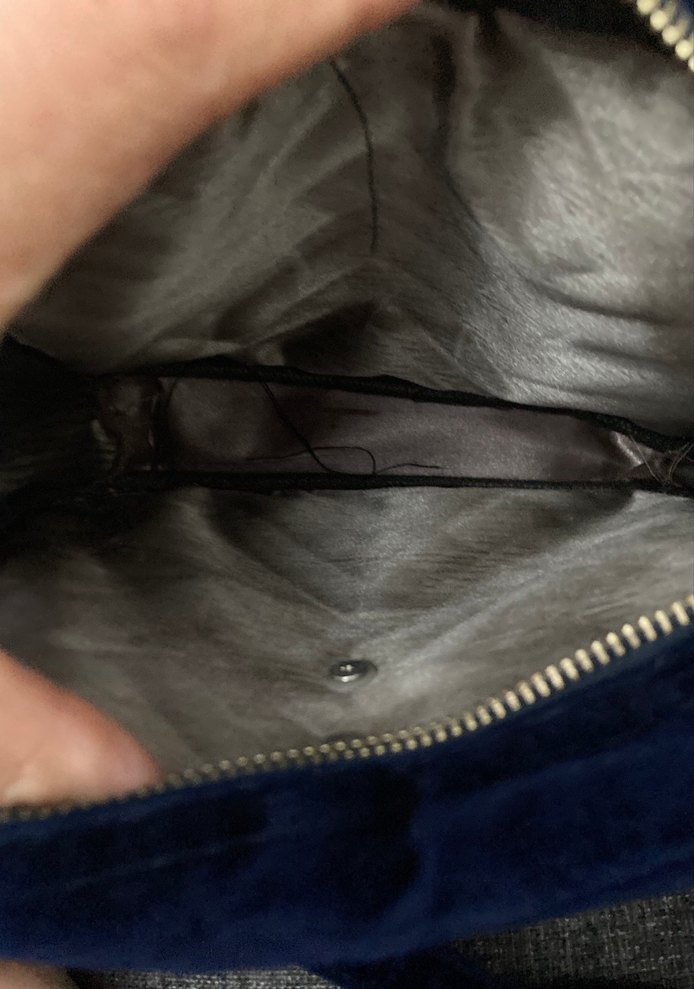 Mavi Kadife Zincir Askılı Kadın Çanta - Görsel 2