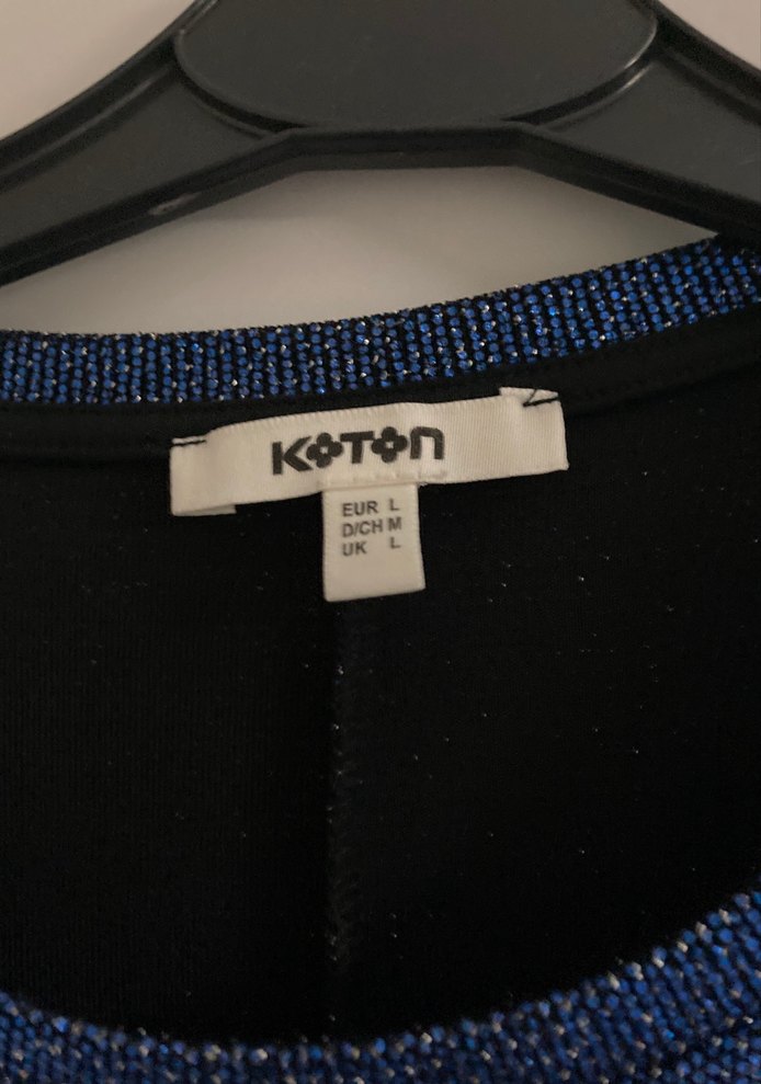 Mavi Parlak Mini Örme Kadın Bluz - Görsel 3