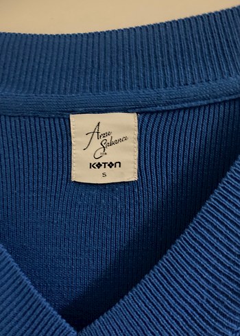 Kadın Mavi V Yaka Triko Kazak - Görsel 2