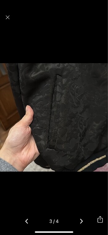 l Beden siyah Renk Koton bomber ceket