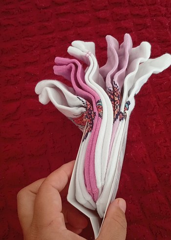 33 Beden pembe Renk LC Waikiki Kız Çocuk Desenli Spor Çorap 5'li