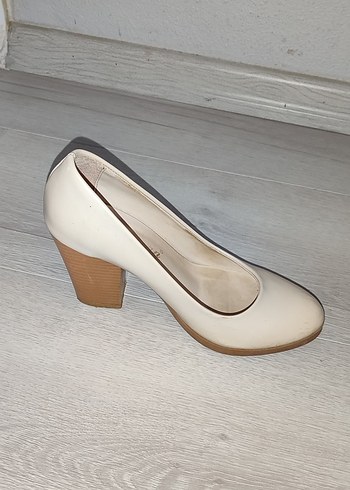 Kadın bej Blok Topuklu Stiletto - Görsel 2