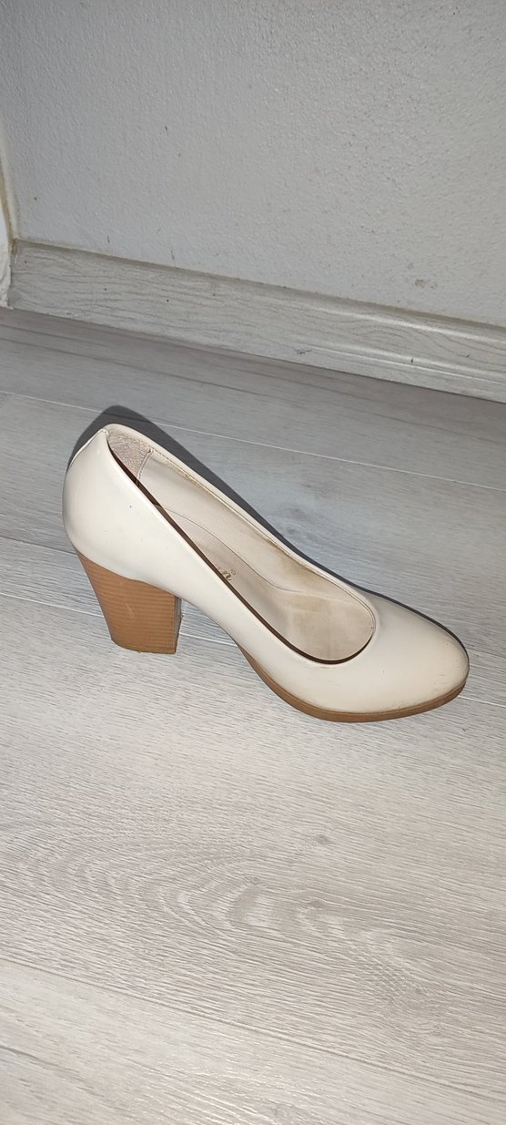 Kadın bej Blok Topuklu Stiletto - Görsel 2