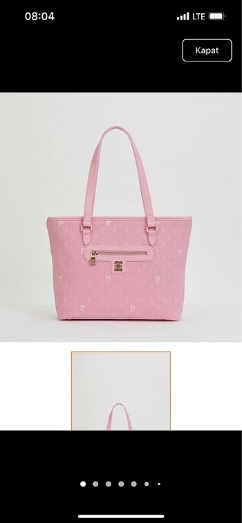 Pembe pierre cardin tote çanta