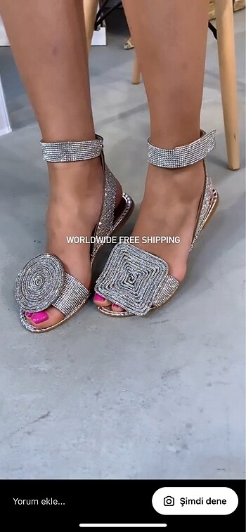 Zara Özel tasarım taşlı gümüş sandalet
