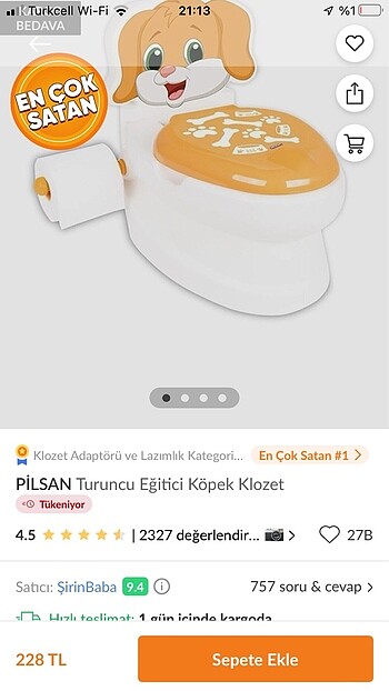 Pilsan köpekçik klozet