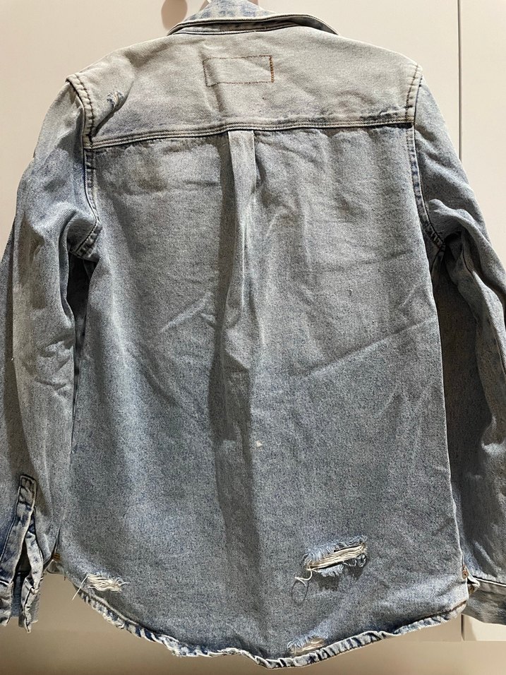 ZARA Yırtık Detaylı Kot Ceket - Görsel 5