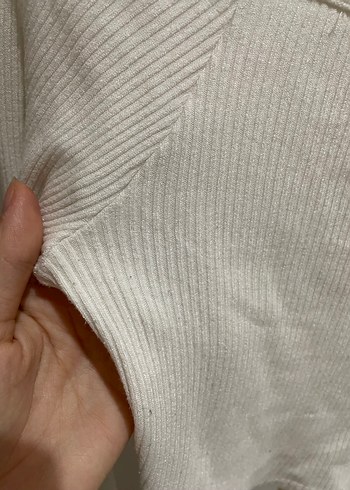 Bershka Beyaz Fitilli Crop - Görsel 5