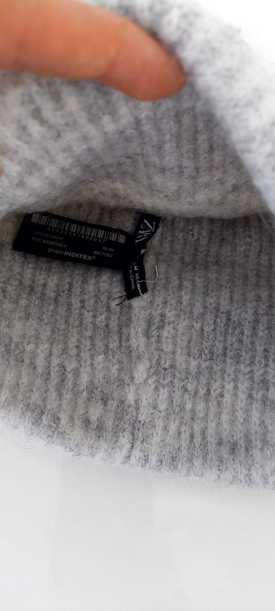 İnci Detaylı Gri Kadın Örgü Bere - Görsel 2