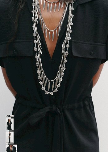 Siyah Kemerli Uzun Kadın Tulum - Görsel 3