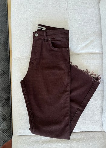 Stradivarius Koyu Kahverengi Rahat Kesim Pantolon