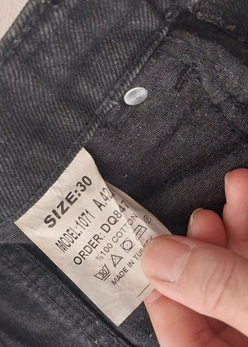30 Beden Siyah Bol Kesim Midi Boy Kadın Kot Pantolon