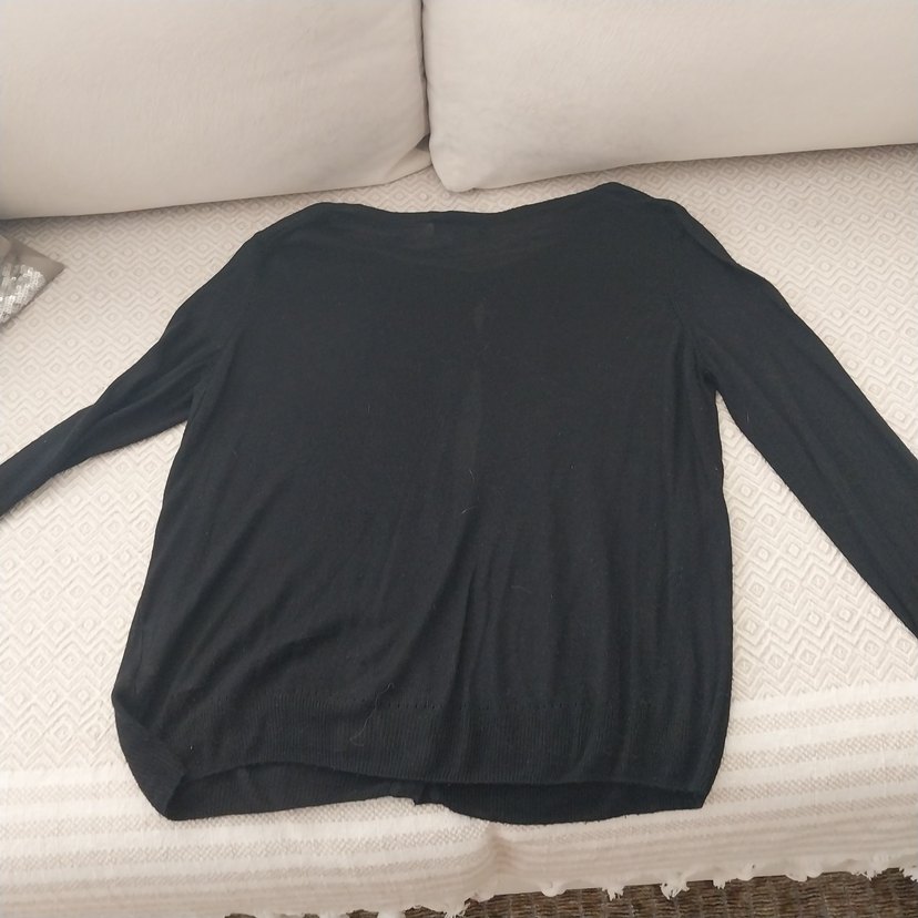 Düğmeli Siyah Midi Kadın Hırka - Görsel 3