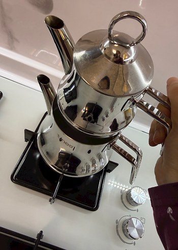 Parlak çelik Çaydanlık - Görsel 2