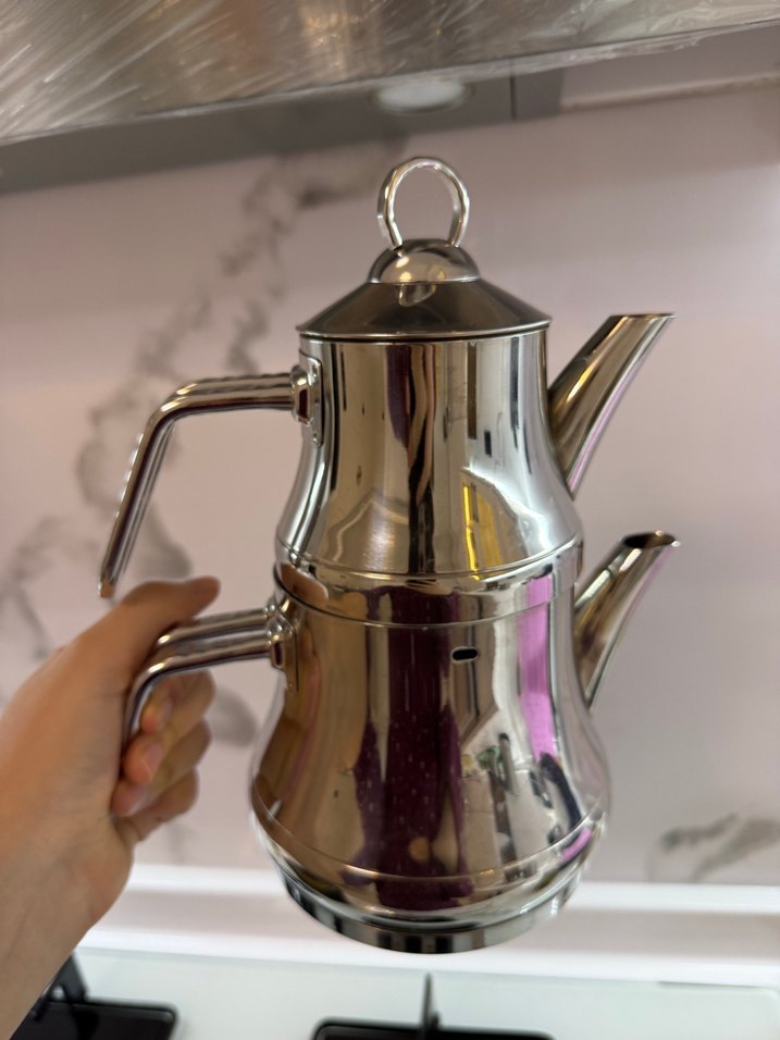 Parlak çelik Çaydanlık - Görsel 5