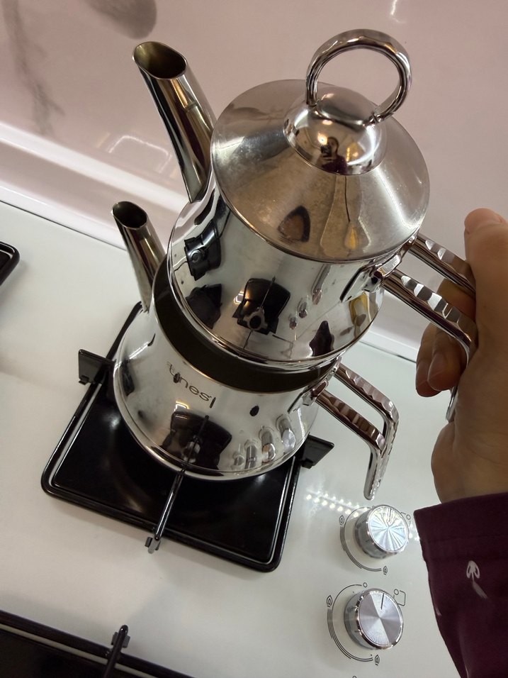 Parlak çelik Çaydanlık - Görsel 2