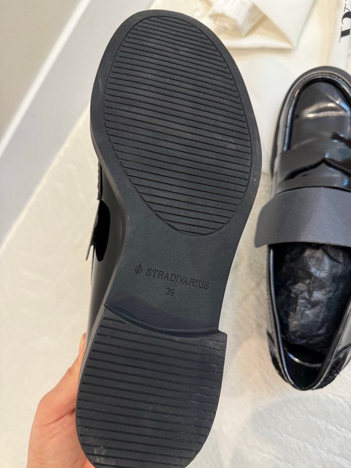 Tokalı Siyah Platform Topuklu Kadın Loafer - Görsel 3