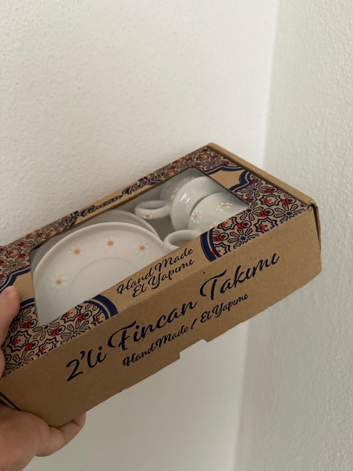 Beyaz Papatya Desenli 2'li Fincan ve Tabak Seti - Görsel 4