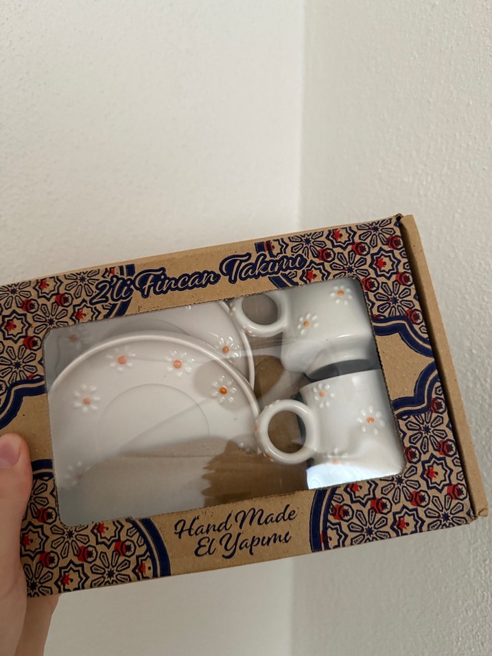 Beyaz Papatya Desenli 2'li Fincan ve Tabak Seti - Görsel 5