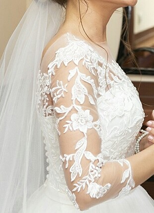 Özel Dikim Gelinlik A Kesim (Aksesuarlarıyla Birlikte)  - Görsel 5