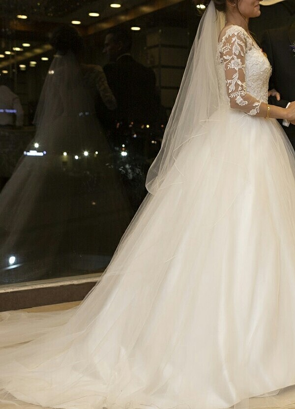 Özel Dikim Gelinlik A Kesim (Aksesuarlarıyla Birlikte)  - Görsel 4