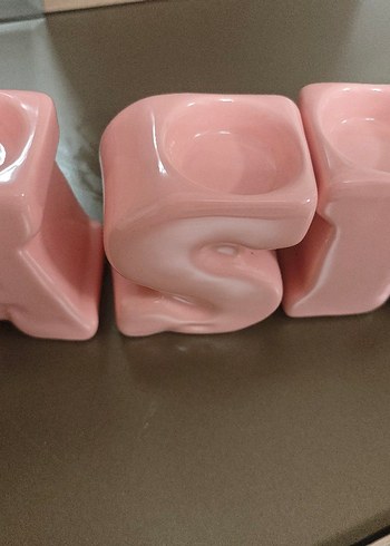 Pastel Pembe Seramik Harf Dekoratif Parça - Görsel 2