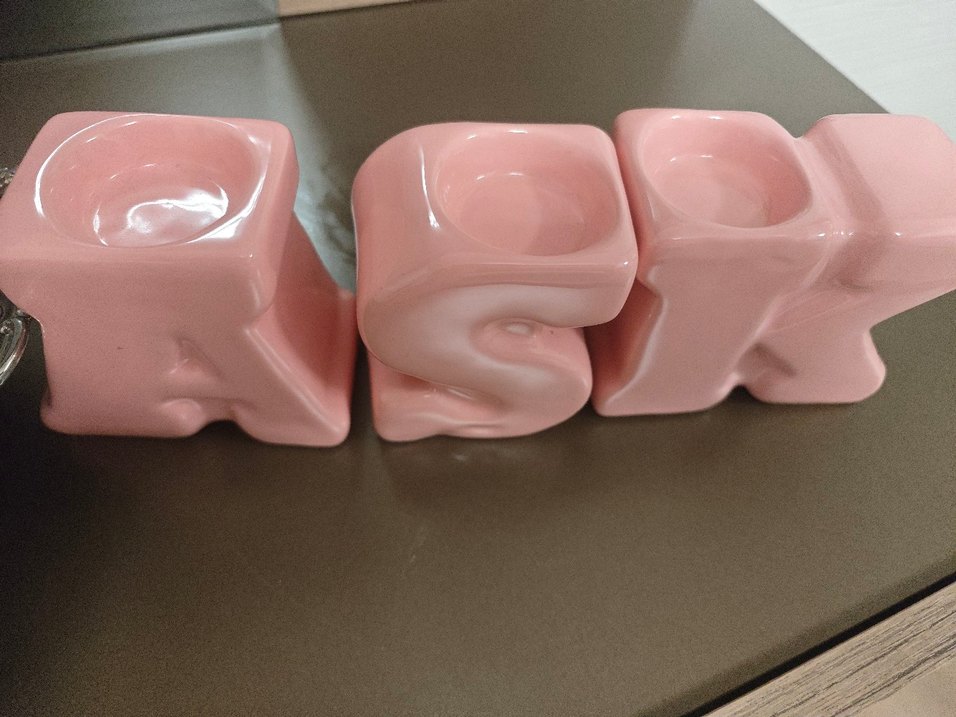 Pastel Pembe Seramik Harf Dekoratif Parça - Görsel 2