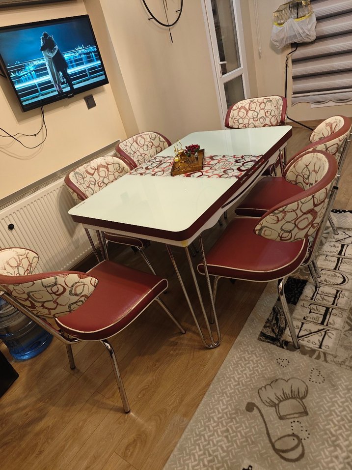 Koyu Kırmızı Yüksek Sandalye - Görsel 4