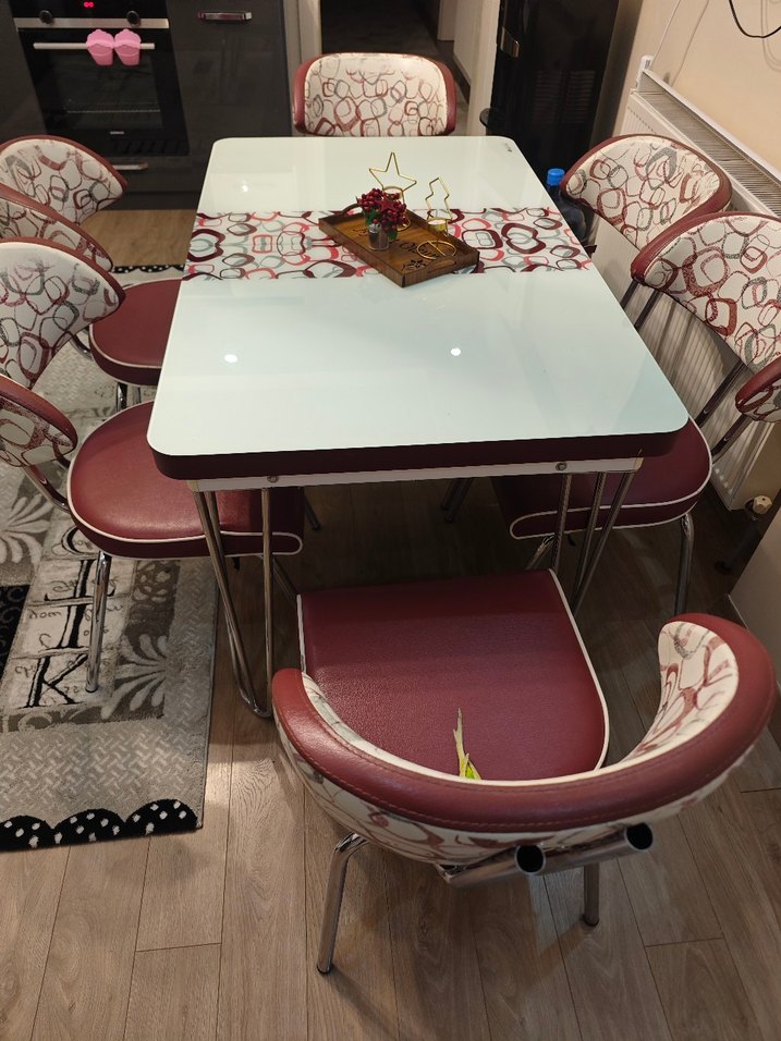 Koyu Kırmızı Yüksek Sandalye - Görsel 5