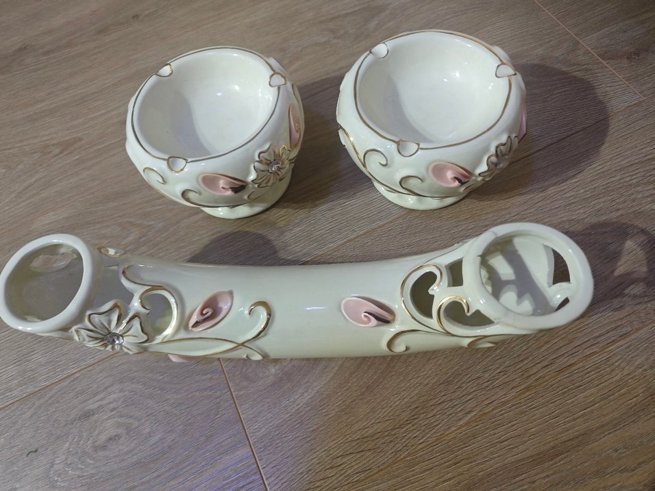 Pastel Çiçek Desenli Beyaz aksesuar - Görsel 2