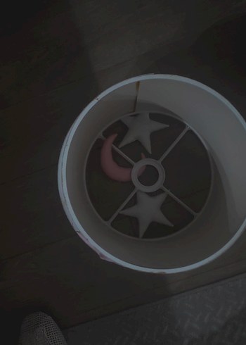 Pembe ve Gri Yıldızlı Abajur Aksesuarı - Görsel 2