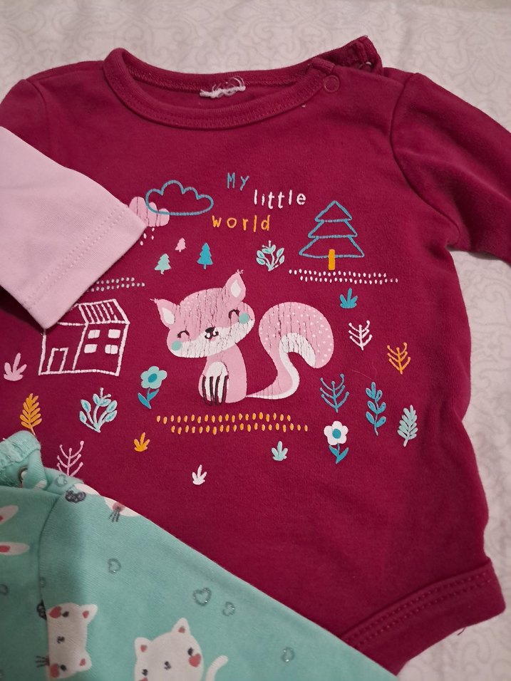 Uzun Kollu, Baskılı Bebek Kız Body - Görsel 4