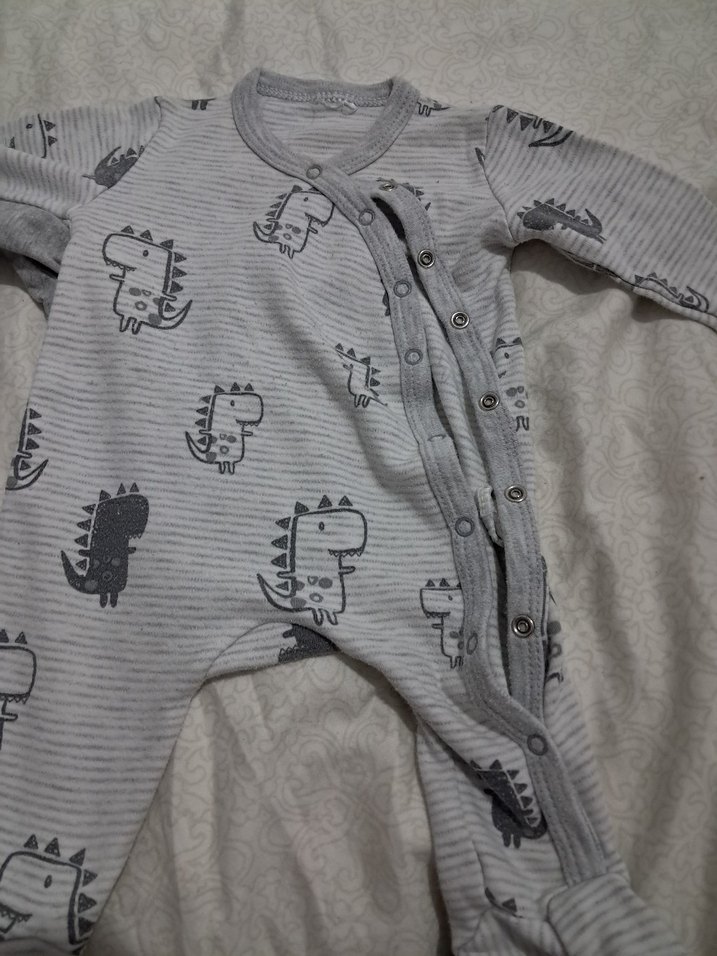 Gri Uzun Kollu Erkek Bebek Tulumları - Görsel 3