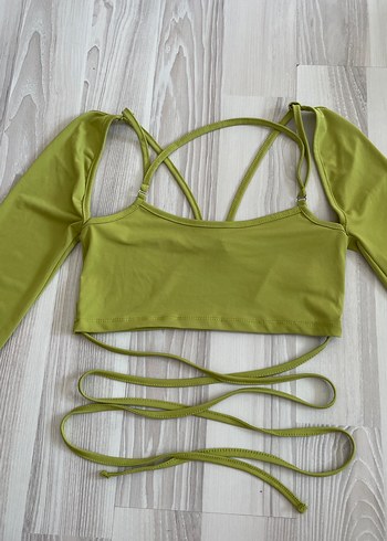 Yeşil Strappy Mini Crop Top