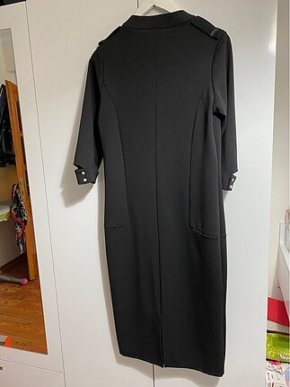 l Beden siyah Renk Siyah Dalgıç Kumaş Elbise